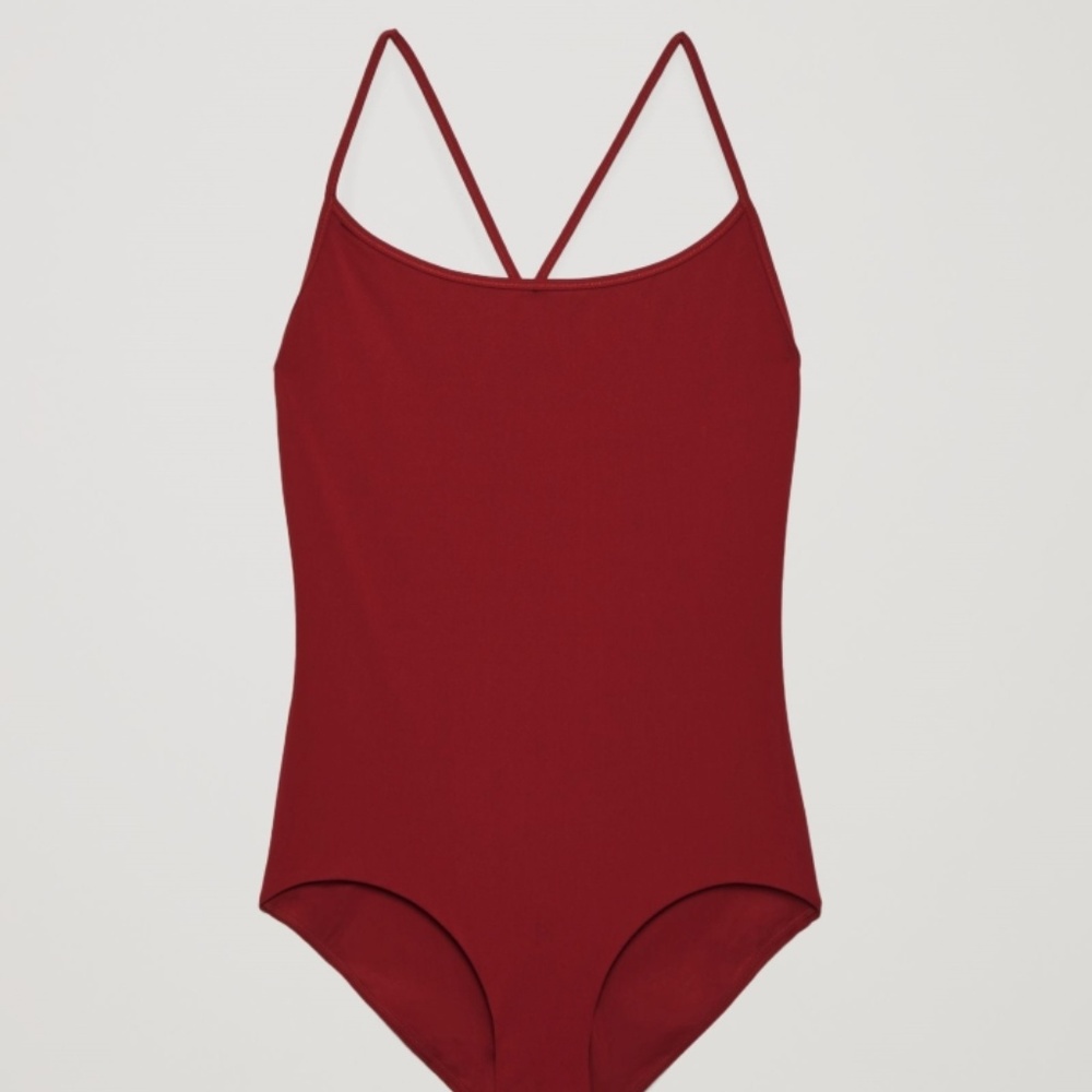 COS Cross-over swimsuit Maroon NWT